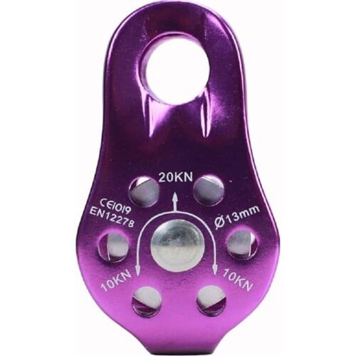 20KN Single Climbing Rope Rock Fixed Side Pulley Gear Wheel Swivel for Mountain Tree Climbing Rescue Hauling Rigging