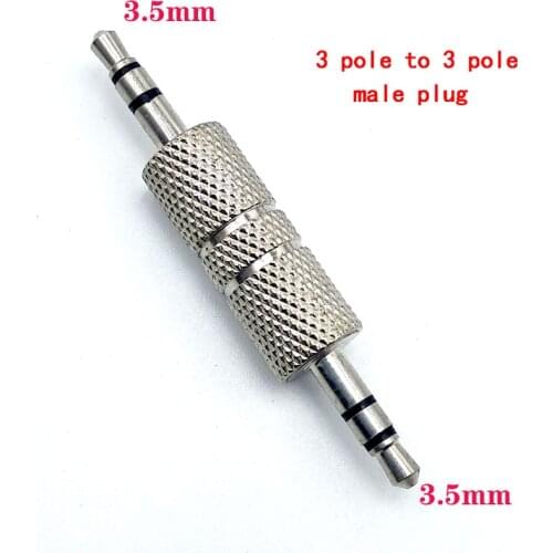 1PCS 3.5mm Stereo Male Plug to Male Plug Audio Adapter 3.5 Jack Headphone Coupler Converter Professional Connector