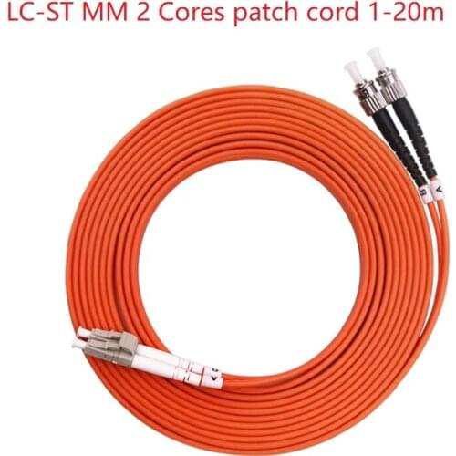 5 PCS 1-20M LC-ST UPC 2 cores Multi-mode 9/125 Patch Cord Optical Fiber Pigtail Jumper FTTH Fiber Optic Jumper