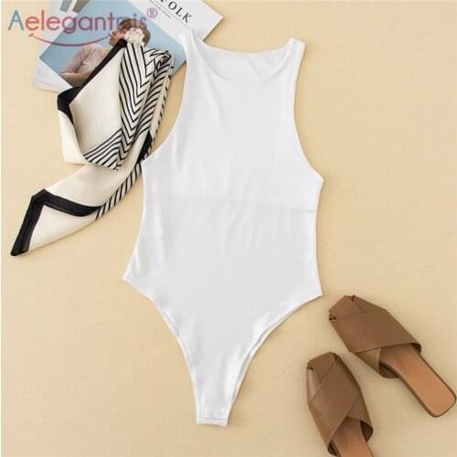 Aelegantmis Summer Fashion White Bodysuits for Women Cozy Colorful Slim Bodysuits Female Sexy High Quality 8 Colors Bodysuits
