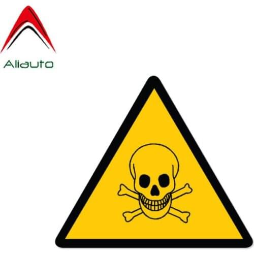 Aliauto Warning Car Sticker Danger Deadly Skull Decal Accessories PVC for Hyundai Accent Vw T5 Jeep Renegade Turk BMW,12cm*10cm