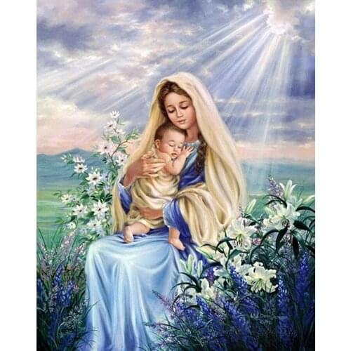 Diamond Painting Virgin Mary kids Christian Religion Jesus Christ DIY 3D Diamond Embroidery Maternal Love Religious Gifts GT2025