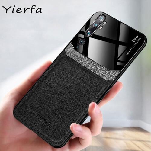 For Xiaomi Mi Note 10 Case PU Leather Plexiglass Silicone Shockproof Bumper Phone Cases Xiomi Mi Note 10 Pro Note10 Back Cover