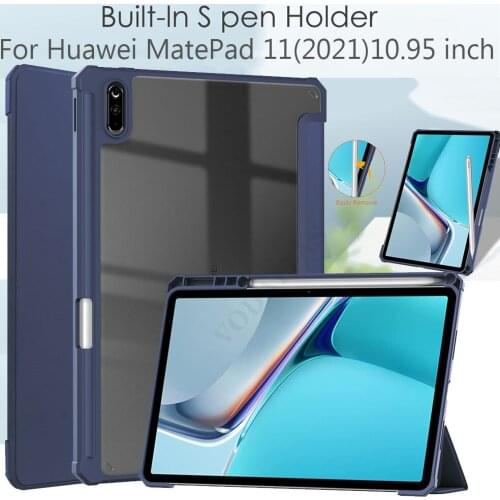 Tablet Cover For Huawei Matepad 11 Case 2021 Built-in s Pen Holder Folding Smart Cover Funda For Huawei MatePad 11 Case Coque