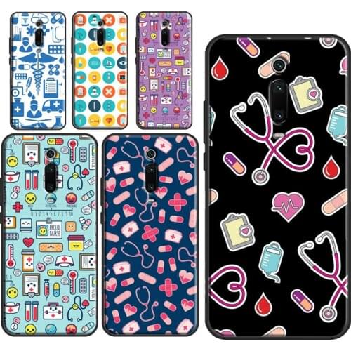 Medical Medicine Design Nurse Pattern Phone Case For Xiaomi Mi 11 Lite Ultra Mi 10T Pro Note 10 Lite POCO F3 F2 M3 X3 Pro Cover