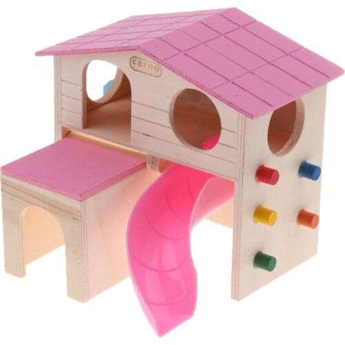 Pet Wooden Hamster House Small Animal Rabbit Mouse Rat Rodent Playhouse Home Rat Wooden Ladder Pet Small Animal Rabbit Playhouse