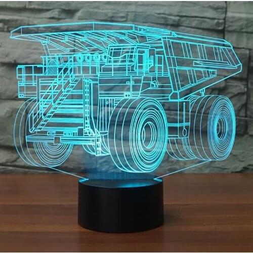 Truck 3D Night Light LED Remote Touch Switch 7 Color Change Car 3D Desk Lamp Indoor Atmosphere lamp As Kids Gift