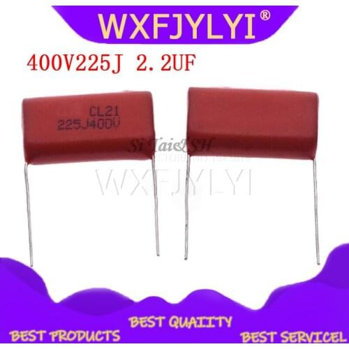 10PCS 400V225J 2.2UF Pitch 20M 225J400V 225 400V 2200PF CBB Polypropylene film capacitor