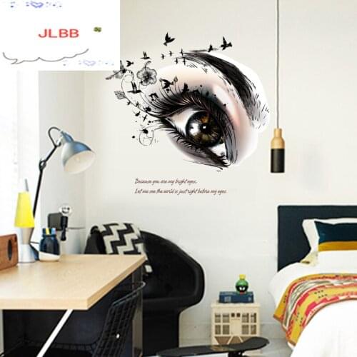 Beautiful eyes Wall Stickers living room bedroom background home decorations Art Decals poster Removable Sticker wallpaper