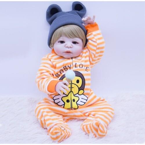 57cm Full Body Silicone Reborn Dolls Baby fashion boy Doll Reborn 22 Inch Non-toxic Vinyl Boneca BeBe Reborn Doll For Girls gift
