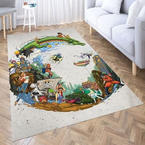 Best Anime Manga Heroes Carpet for Living Room 3D Anime Cartoon Rug Gamer Teen Room Bedside Lounge Rug Kids Children Floor Mats
