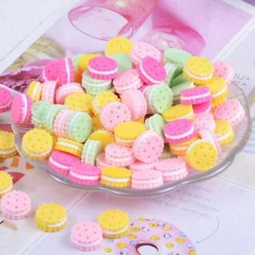 10PCS Miniature Dollhouse1/12 Cute Mini candy Color Cookies Pretend Play Food for blyth ob11 bjd Doll Kitchen Decor Toys