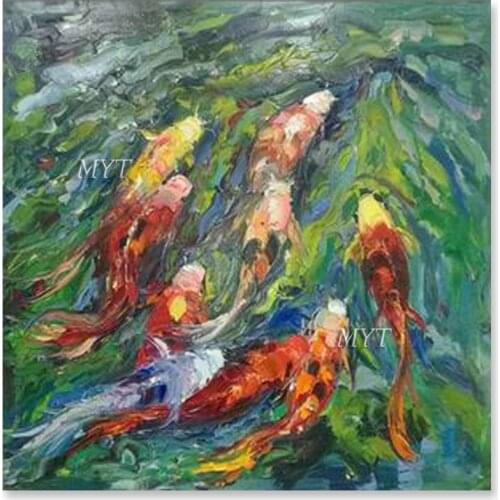 Wall Art Home Decoration Abstract Texture Fishes Acrylic Art Real Animal Oil Painting Wall Decor Canvas Picture Artwork Panel