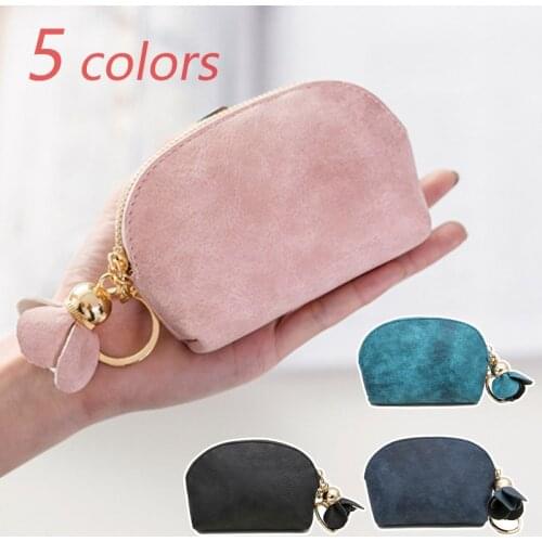 New Ladies PU Leather Mini Wallet Card Key Holder Zip Coin Purse Clutch Bag Coin Purses 2021 Hot Sale Pendant Handbag Wholesale