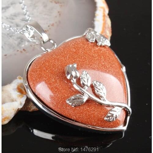 New Goldensand Heart Shaped Inlaid Flower Jewelry Pendants 1PCS Gift for Women