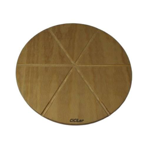 Pizza Sunum Kesme Tahtası 6 Tahtası Ahşap Sunum Tahtaları Pizza Kesim Tahlok Doğal Tasarım Akasya Ağacı 33 cm Çap