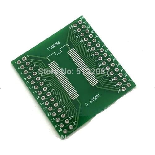 5PCS Pinboard TSSOP56 TSOP56 SOP56 to DIP56 56pin SDRAM 0.635mm 0.8mm IC adapter Socket Adapter plate PCB Connector Board