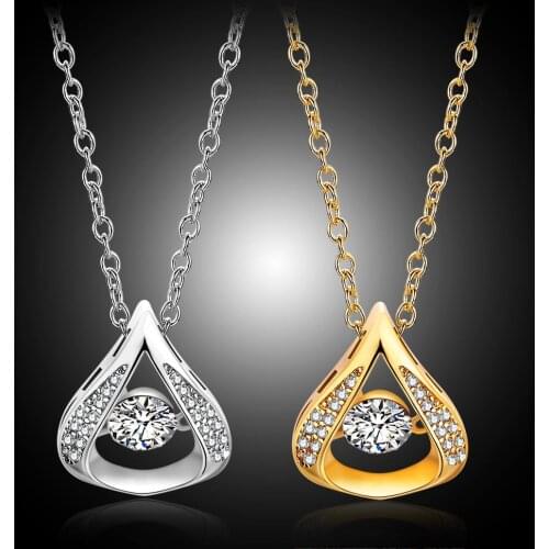 Cool Water Drop Pendant Zircon Necklace For Women Necklaces & Pendants Silver color Jewelry Charms Jewellery Choker Colar