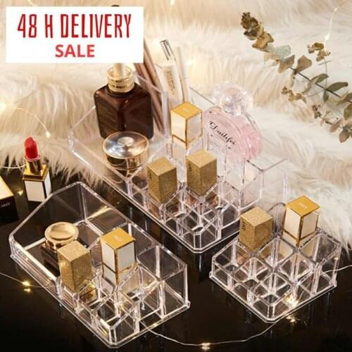 Transparent Lipstick Storage Box Makeup Organizer Organizador Maquillaje Transparent Cosmetic Display Stand Caja Organizadora