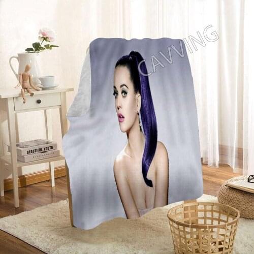 Katy-Perry 3D Printed Sherpa Blanket Rectangle Blanket Home Textiles Fleece Wearable Blanket Throw Blanket for Sofa