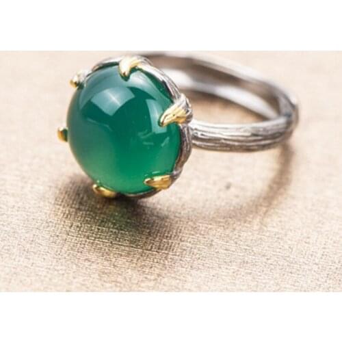 Mosaic Natural Ice Moonlight Silver Ring 925 Sterling Silver Female Ring, Open Silver Ring