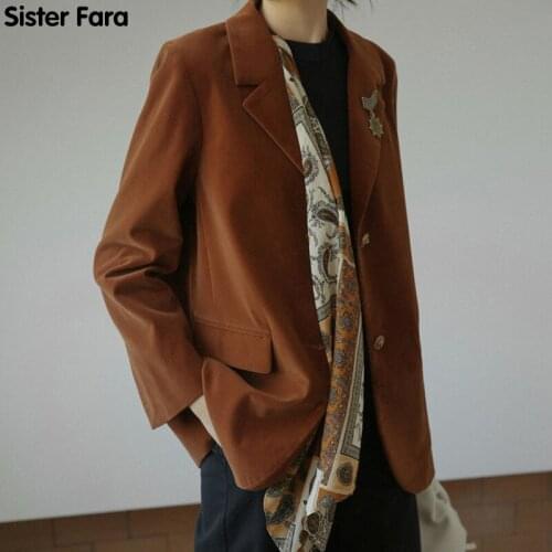 Sister Fara Chic With Silk Scarf Blazer Womens Jacket Spring 2021 New Short Thin Jacket Casual Blazers Autumn Ladies Blazers