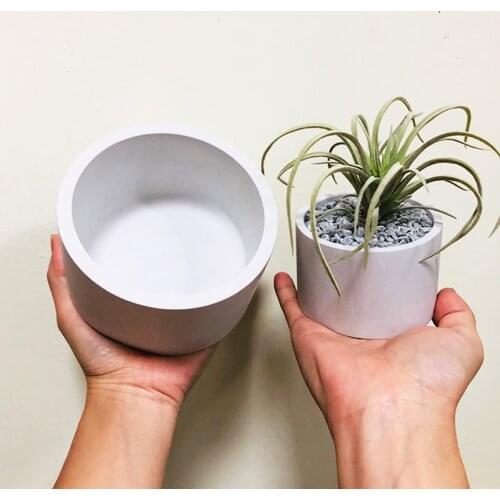 Terrazzo Cement Flowerpot Silicone Mold Concrete Planter Mold Big Size Round Garden Flower Pot Handmade Molds