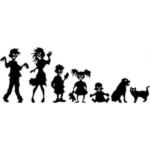 SLIVERYSEA 10CM * 30CM Zombie Family Car Stickers Window PVC Vinyl Car Sticker and Decals Car Styling