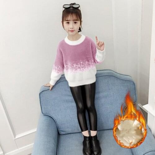 Girls Sweater Kids Coat Outwear 2021 New Arrive Plus Velvet Thicken Warm Winter Autumn Knitting Tops Cotton Fleece Childrens Cl