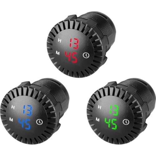 Waterproof 12V/24V Automotive Car Boat Motorcycle 24hours Touch Digital Clock LED Display Panel Electronic Clock