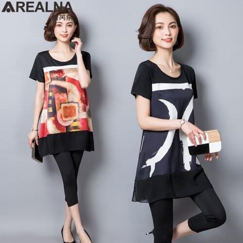 Two piece set women Summer Large size womens suit stitching long blouse +pants casual 2 piece sets womens outfits plus size 5xL