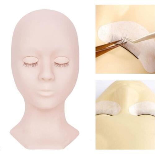 1 Set Mannequin Head with Eyelids Eyelash Practice Silicone Makeup Training Mannequin Head for Beginner