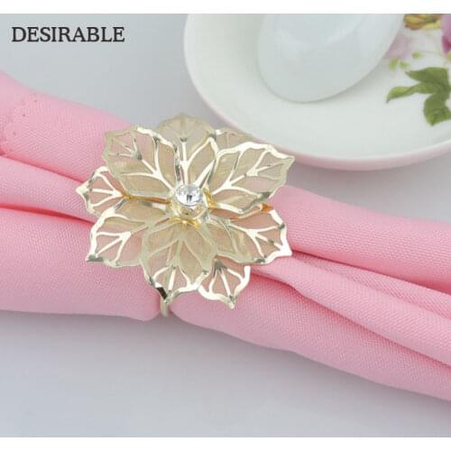 DESIRABLE High-Grade Napkin Ring 10Pcs Home Hotel Restaurant Wedding Special Delicate Bauhinia Napkin and Mouth Cloth Decoration