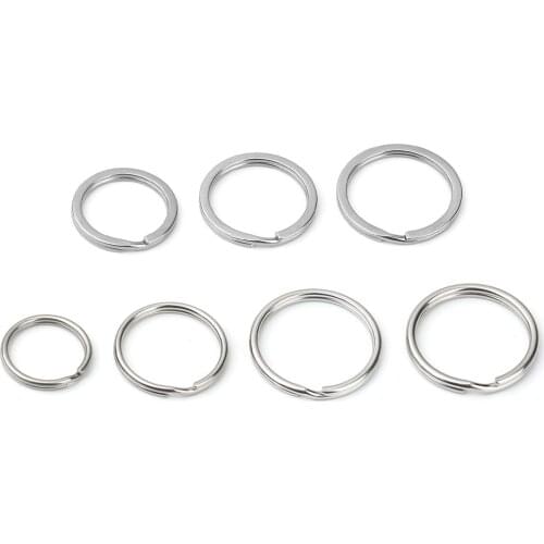 200 PCs 5/6/7/8/10/12/14mm 304 Stainless Steel Double Split Jump Rings Findings Round Silver Color Metal DIY Jewelry Findings