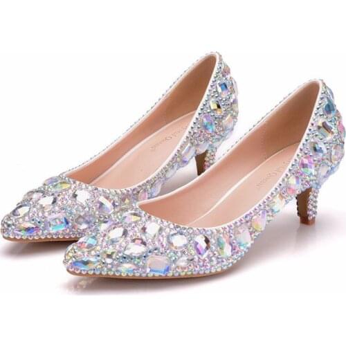 2019 Fashion High Heels Womens Wedding Shoes Pointed Toe Thin Heels 5CM Women Pumps Office Dress Shoes