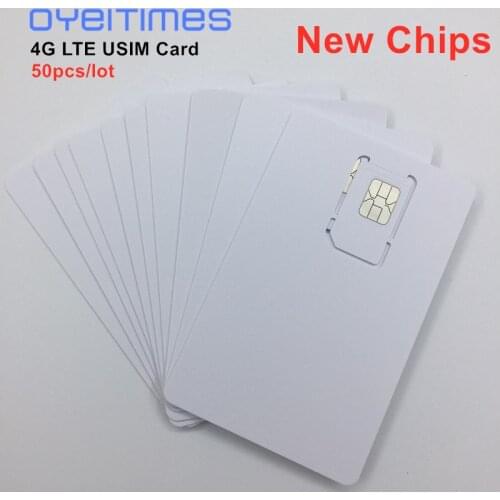 50pcs/lot Writable Programable Blank SIM USIM Card 4G LTE WCDMA GSM Nano Micro SIM Card with Micro Nano Size 2FF 3FF 4FF 3 IN 1