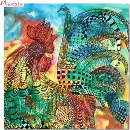 5D Diy Diamond Painting Full Square diamond Mosaic drill icons Diamond Embroidery Rhinestones Painting Abstract Rooster