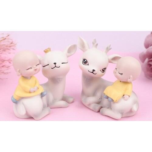 Car Ornaments Personality Shaking Head Deer Monk Means Safe Journey Car Ornament Figure Doll Car Decoration Car Accessories