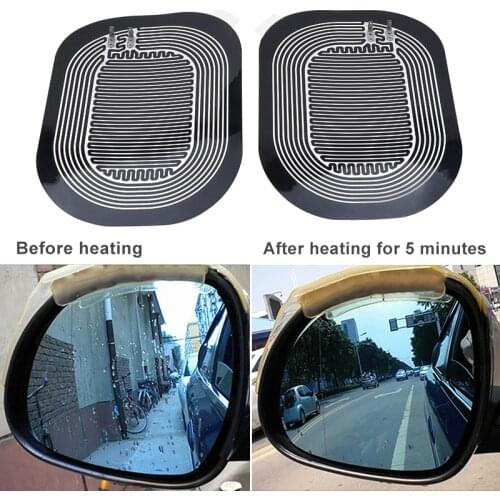 DC 12V Car Side Wing Mirror Heating Pad Universal Rearview Mirror Mist Demister Quick Warm Mirrors Defogger