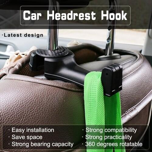 Car Seat Back Hook Hidden Dignal Phone Holder Interior Portable Headrest Hanger Holder Storage for Car Bag Purse Cloth
