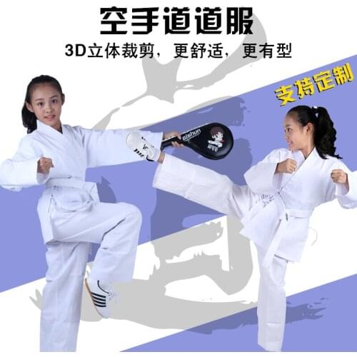 Free Shipping White 360 Degree Breathable Anti-wrinkle Training And Competition Taekwondo & Karate Clothing
