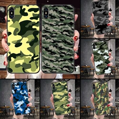 Camouflage Pattern Camo military Phone Case For iphone 5 5S SE 2 6 6S 7 8 11 12 Mini Plus X XS XR Pro Max black art coque 3D