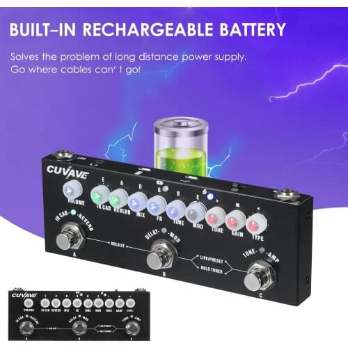 CUVAVE CUBE BABY Portable Multifunctional Electric Guitar Effect Pedal Combined Guitar Pedal Recording Audio Interface Function
