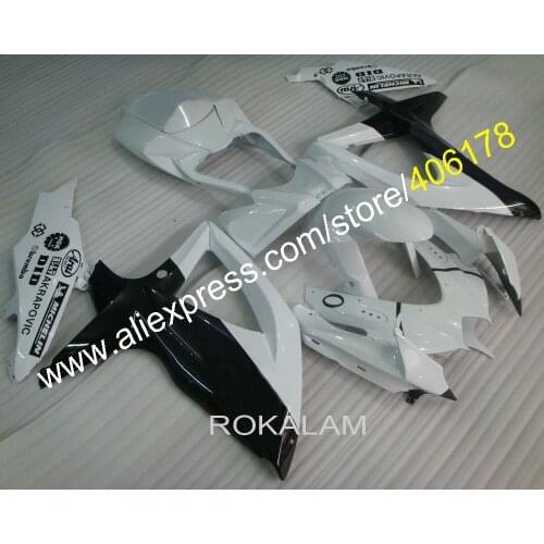 For Suzuki Fairing GSXR 600 750 2008 2009 2010 K8 GSXR600 GSXR750 08 09 10 Black White Fairing Kit (Injection molding)