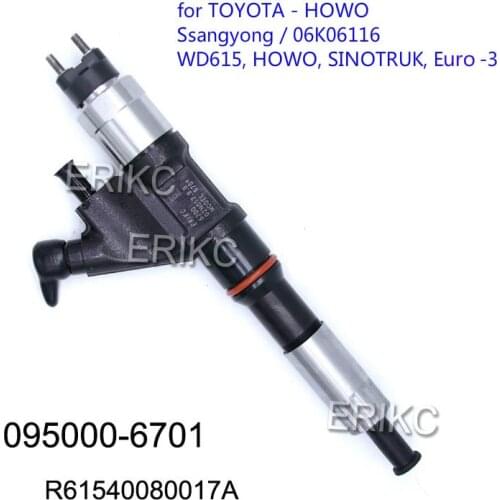 ERIKC 095000-6701 Fuel Injector Nozzle 6701 Common Rail Diesel Injection R61540080017A OEM 9709500-670 For HOWO, SINOTRUK