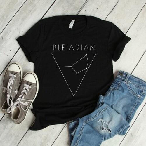 Pleiades Star Constellation T Shirt Pleiadian Tees Unisex Womens constellation Pattern Print T Shirts Casual Cotton Tee Tops