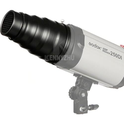 Godox Flash Snoot Honeycomb Grid Light Beam Tube with 9.8cm Adapter for Universal Mount Strobe K150A K180A 250DI 300DI 250SDI