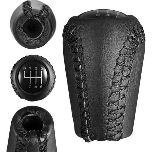 Car Accessory 6 Speed Leather Gear Knob Stick Shift For MAZDA 3 BK BL 5 CR CW 6 II GH Manual Gear Shift Knob Handle natural