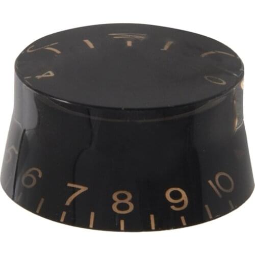 HOT 4-Piece Black Acrylic + Plastic Top Hat Guitar Speed Bell Knob Volume Tone Control Knob 6mm