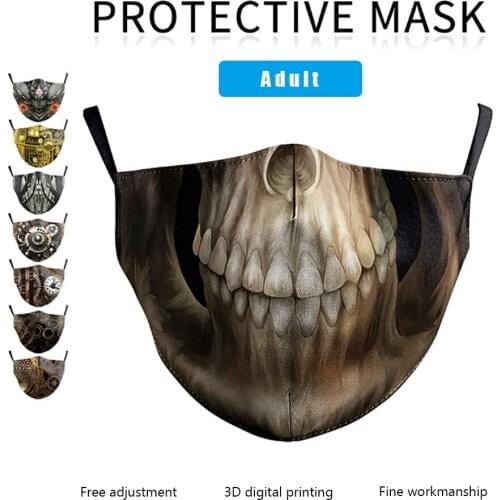 Hot Printing Adult Mask-Face Women Men Unisex Clown Halloween Reusable Street Sports Dust-proof Breathable Washable Masks